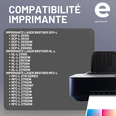 Pack 4 Toners Brother TN-2420 Noir Compatibles | EasyCartouche